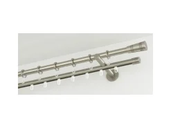 Gardinia Gardinenstange Chicago mit Innenlauf II Ø 20 mm Edelstahloptik 160 cm* Seilspanngarnituren