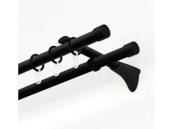 Gardinia Gardinenstange Chicago mit Innenlauf I Ø 20 mm Schwarz - Matt 200 cm* Gardinenstangen|Vorhänge