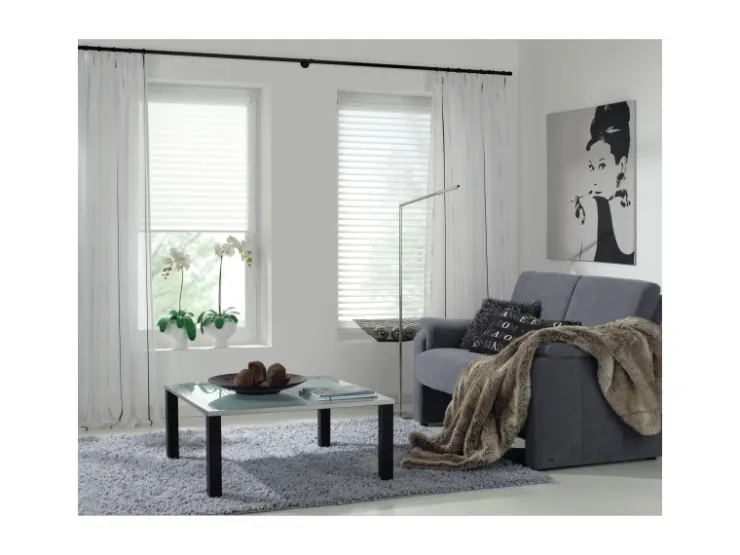 Gardinia Gardinenstange Chicago mit Innenlauf I Ø 20 mm Schwarz - Matt 240 cm* Seilspanngarnituren