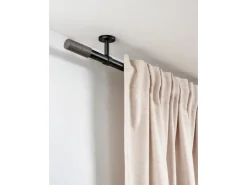 Gardinia Gardinenstange Denver Ø 25 mm 200 cm Schwarz Matt* Seilspanngarnituren|Gardinenstangen