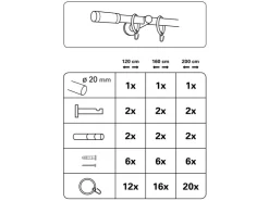 Gardinia Gardinenstangen-Set Zylinder Ø 20 mm optik 160 cm