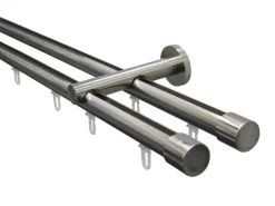 Gardinia Gardinenstangen-Set Isa 2-läufig Innenlauf II Ø 20 mm 220 cm Edelstahl* Gardinenstangen