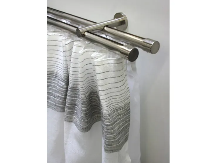 Gardinia Gardinenstangen-Set Isa 2-läufig Innenlauf II Ø 20 mm 220 cm Edelstahl* Gardinenstangen