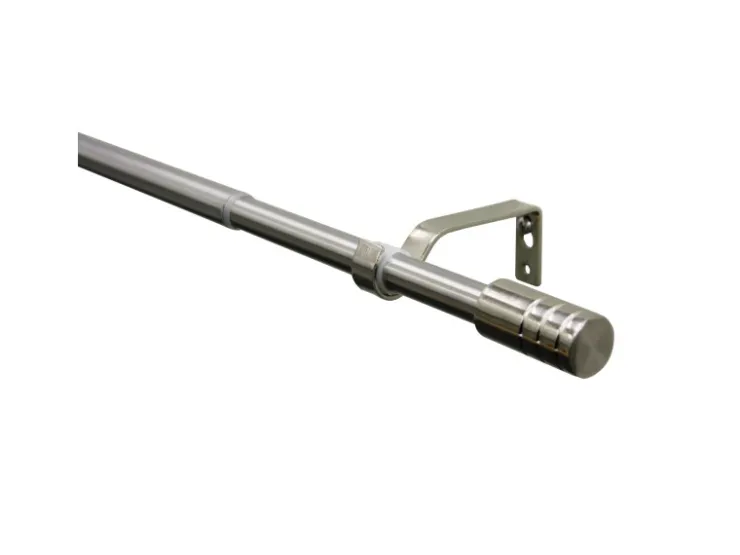 Gardinia Gardinenstangen-Set Zylinder Ø 16/19 mm Edelstahloptik 190 cm - 340 cm* Gardinen|Seilspanngarnituren