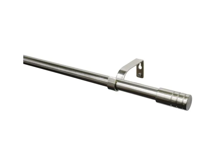 Gardinia Gardinenstangen-Set Zylinder Ø 16/19 mm Edelstahloptik 190 cm - 340 cm* Gardinen|Seilspanngarnituren