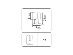 Gardinia Klebehaken für Vitragestangen Ø 11 mm 4-er Pack