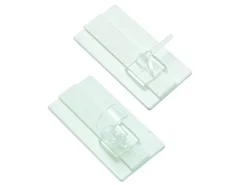 Gardinia Klebehaken Universal für Vitrage- u. Cafehausstangen Weiß 2-er Pack