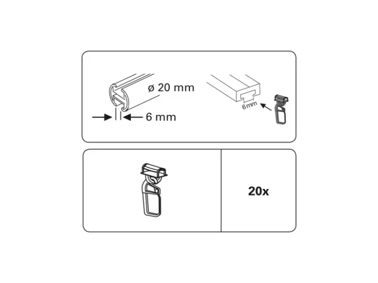 Gardinia Klickgleiter Maxi Weiß 20-er Pack* Vorhänge|Gardinenstangen