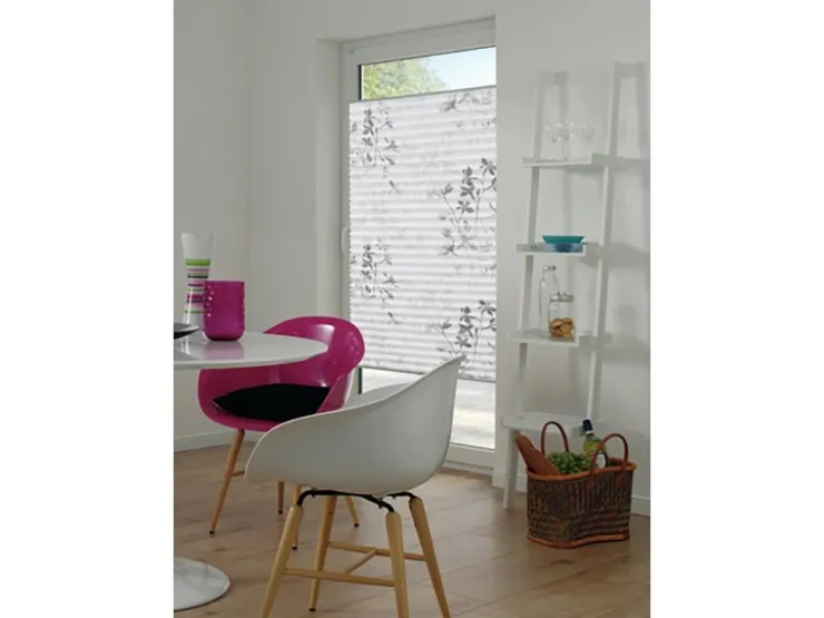 Gardinia Plissee Bella Blätter 100 cm x 130 cm Weiß