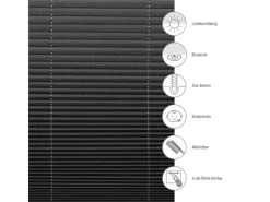Gardinia Plissee Concept Tageslicht 80 cm x 210 cm Schwarz* Plissees
