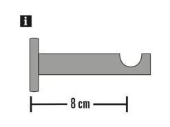 Gardinia Träger Chicago für Ø 20 mm offen optik 8 cm