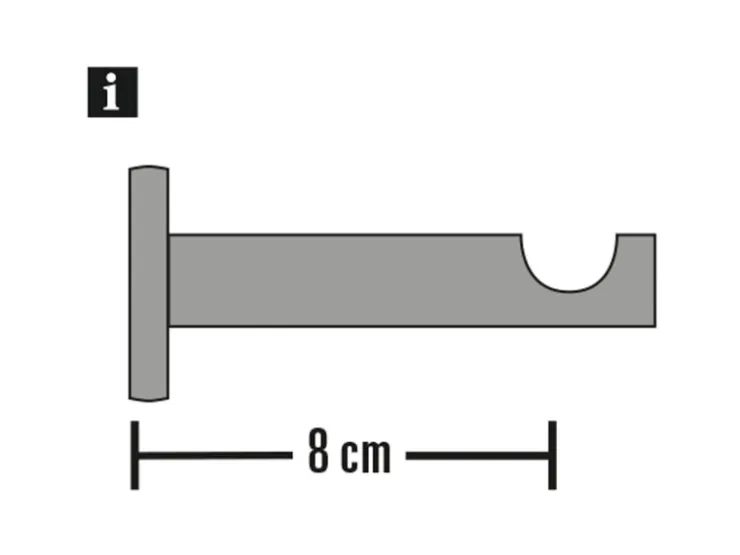 Gardinia Träger Chicago für Ø 20 mm offen optik 8 cm