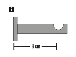 Gardinia Träger Chicago für Ø 20 mm offen 8 cm