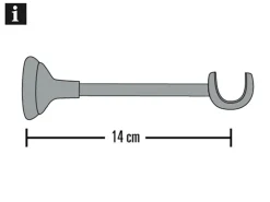 Gardinia Träger Europa offen kurz für Ø 19 mm Silber-antik 14 cm