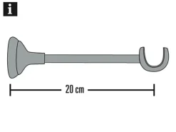 Gardinia Träger Europa offen lang für Ø 19 mm Silber-antik 28 cm