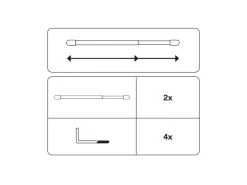 Gardinia Vitragestange flachoval Ø 11 mm Silber-Matt 60 cm - 100 cm 2-er Pack