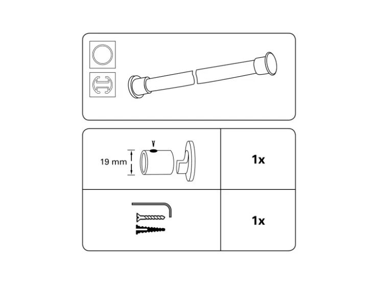 Gardinia Wandlager Europa für Ø 19 mm Silber-* Seilspanngarnituren|Vorhänge