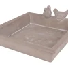 Garten-Vogeltränke Quadratisch 30 cm x 30 cm Grau