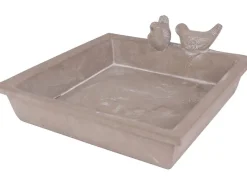 Garten-Vogeltränke Quadratisch 30 cm x 30 cm Grau