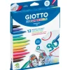 Giotto Decor Textile Textilmarker Pinselspitze verschiedene Farben 12 Stück