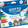 Giotto Decor Textile Textilmarker Pinselspitze verschiedene Farben 6 Stück* Künstlerfarben