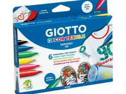 Giotto Decor Textile Textilmarker Pinselspitze verschiedene Farben 6 Stück* Künstlerfarben