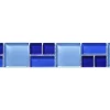Glasbordüre Block Blau 5 cm x 30 cm* Mosaik
