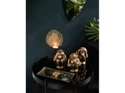 Glasplatte Dark Wonder 0,5 cm x 10 cm x 21 cm Schwarz-Gold* Vasen|Dekorative Figuren