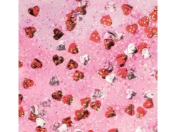 Glitterglue Flasche 53 ml Dosierverschluss Confetti Herzen Rot-Silber* Ostern|Bastelkleber