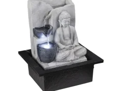 Globo LED-Brunnen Albert Kunststoff Grau