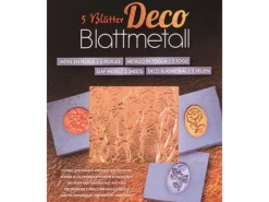 Glorex Blattmetall farben 14 cm x 14 cm, 5 Blatt* Künstlerzubehör