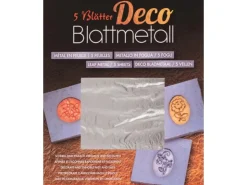 Glorex Blattmetall farben 14 cm x 14 cm, 5 Blatt* Künstlerzubehör