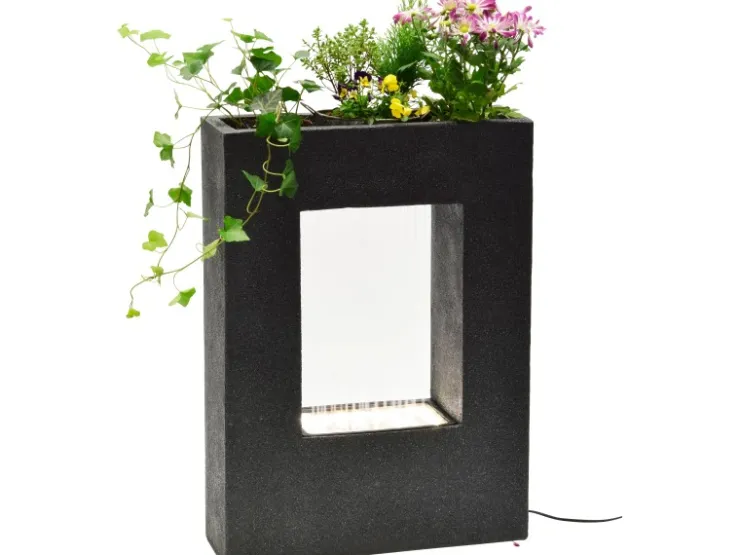 Dobar Großer Design-Gartenbrunnen mit Pflanzen-Option 54,5 cm x 19 cm x 76 cm* Zimmerbrunnen