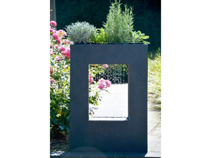 Dobar Großer Design-Gartenbrunnen mit Pflanzen-Option 54,5 cm x 19 cm x 76 cm* Zimmerbrunnen