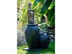 Dobar Großer Design-Gartenbrunnen mit Handpumpe 47,5 cm x 38,5 cm x 84 cm