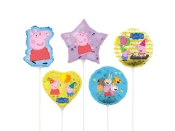 Happy People Mini Folienballon Peppa Pig 5-fach Sortiert Mehrfarbig* Geschenkartikel