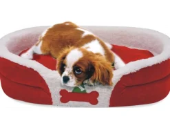 Heim Haustierbett mit weihnachtlichem Motiv Gr. M 62 x 45 x 13 cm Rot* Hundebedarf|Kissen