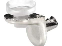 Hettich Glas-Bodenträger Sekura 8 Ø 5 mm Zinkdruckguss Vernickelt 8 Stück* Vitrinen