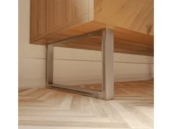 HEVVA Möbelbein GRAZ 20 cm Hoch 45 cm Tief 1 Stück Rohstahl-Klarlack* Klarlacke