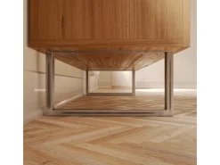 HEVVA Möbelbein GRAZ 20 cm Hoch 45 cm Tief 1 Stück Rohstahl-Klarlack* Klarlacke