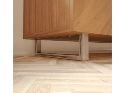 HEVVA Möbelbein GRAZ 10 cm Hoch 40 cm Tief 1 Stück Rohstahl-Klarlack* Klarlacke