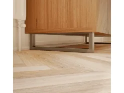 HEVVA Möbelbein GRAZ 10 cm Hoch 40 cm Tief 1 Stück Rohstahl-Klarlack* Klarlacke