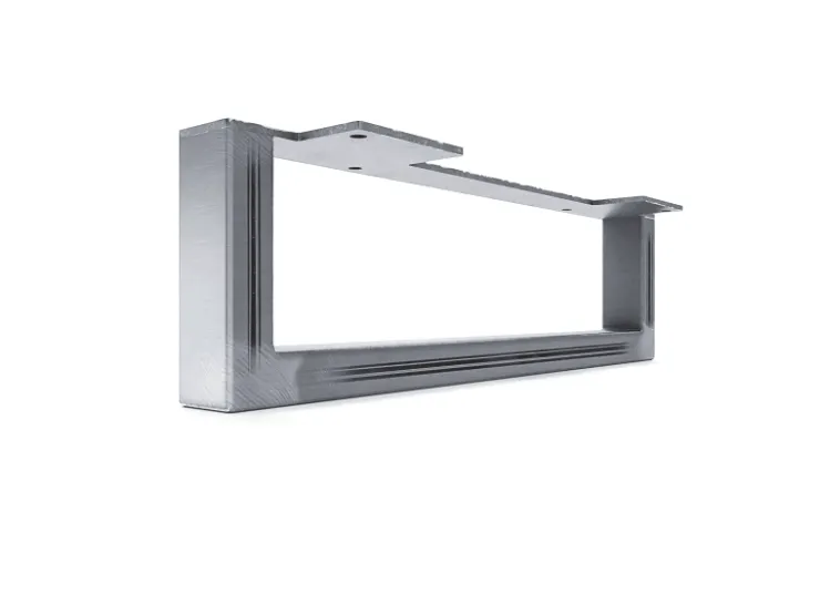 HEVVA Möbelbein GRAZ 20 cm Hoch 30 cm Tief 1 Stück Rohstahl-Klarlack