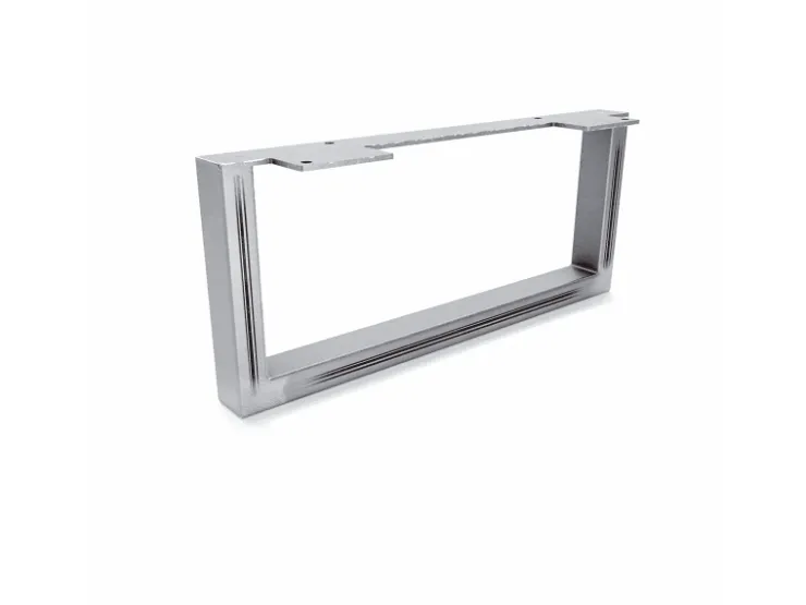 HEVVA Möbelbein GRAZ 15 cm Hoch 35 cm Tief 1 Stück Rohstahl-Klarlack