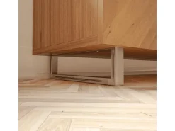 HEVVA Möbelbein GRAZ 10 cm Hoch 30 cm Tief 1 Stück Rohstahl-Klarlack