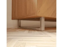 HEVVA Möbelbein GRAZ 10 cm Hoch 50 cm Tief 1 Stück Rohstahl-Klarlack