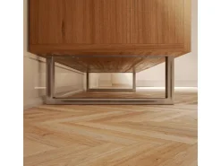 HEVVA Möbelbein GRAZ 15 cm Hoch 45 cm Tief 1 Stück Rohstahl-Klarlack* Klarlacke