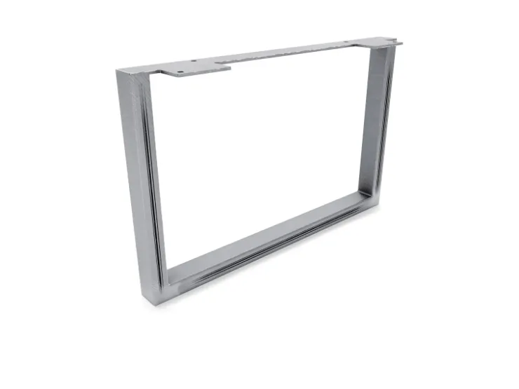 HEVVA Möbelbein GRAZ 25 cm Hoch 40 cm Tief 1 Stück Rohstahl-Klarlack