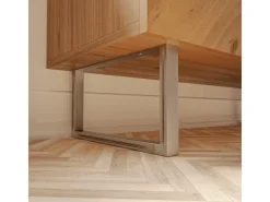 HEVVA Möbelbein GRAZ 20 cm Hoch 50 cm Tief 1 Stück Rohstahl-Klarlack* Klarlacke
