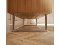 HEVVA Möbelbein GRAZ 20 cm Hoch 50 cm Tief 1 Stück Rohstahl-Klarlack* Klarlacke